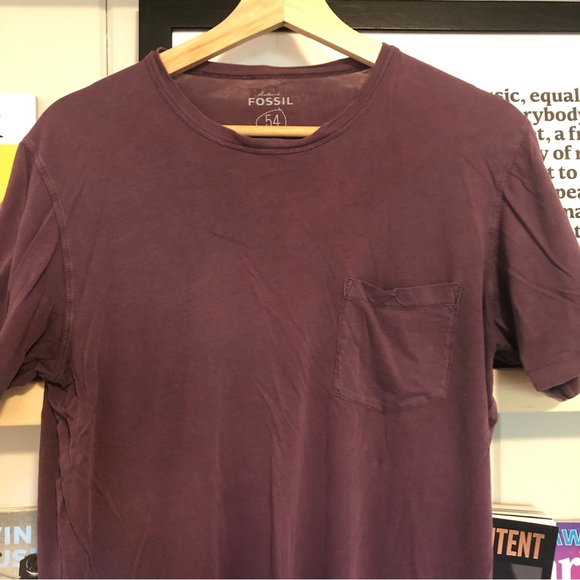Vintage Fossil brand Pocket T-Shirt in Plum/Purple - Picture 2 of 8